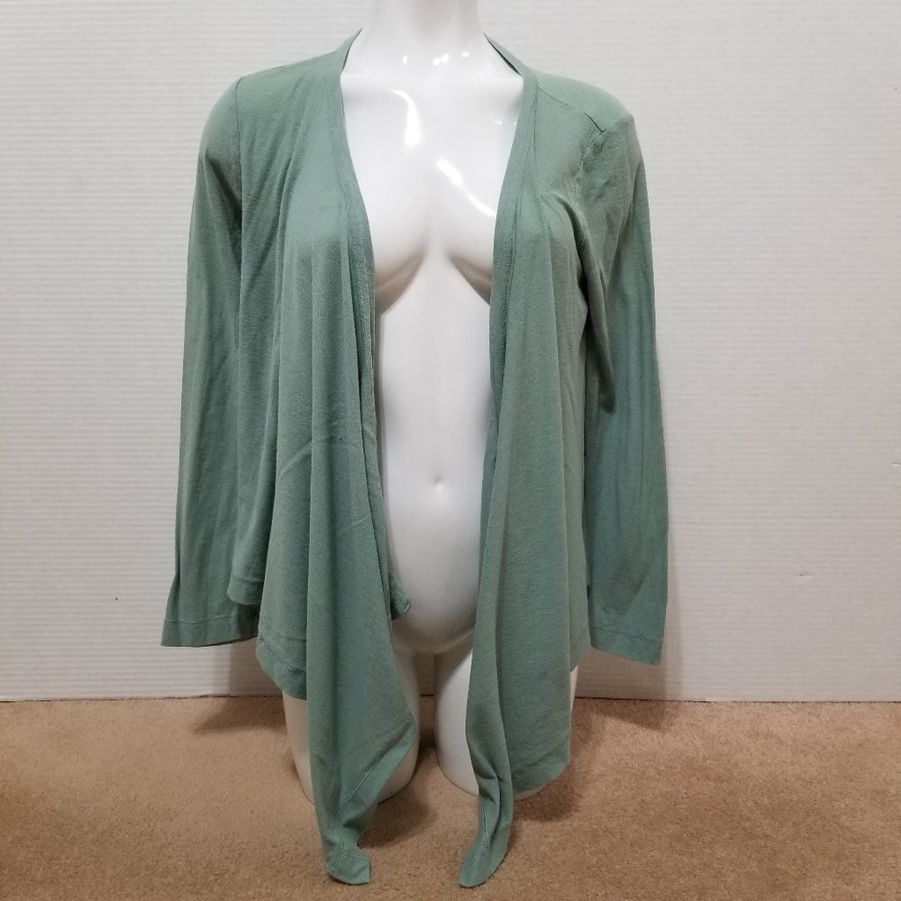 J.Crew cardigan Small Asymmetrical open front waterfall lightweight slub knit